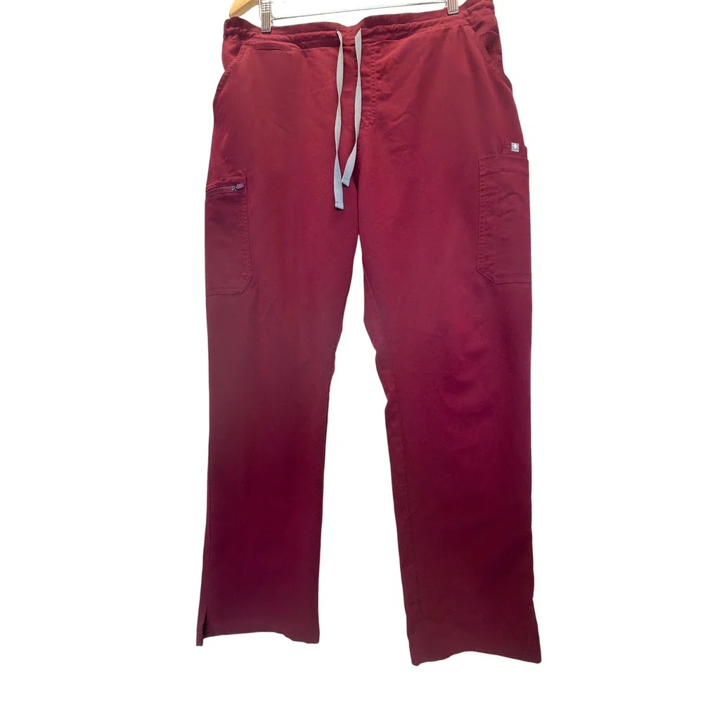 FIGS Technical Collection Burgundy Maroon Cargo Scrub Pants Unisex XL